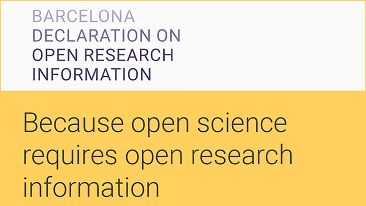 The University of Barcelona adheres to the Barcelona Declaration on open research information