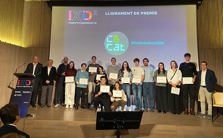 A team of university students wins one of the prizes of the BlockchainxODS challenges with a proposal promoted by the UB Chair on Sustainable Blue Economy and the company Tecnoambiente.