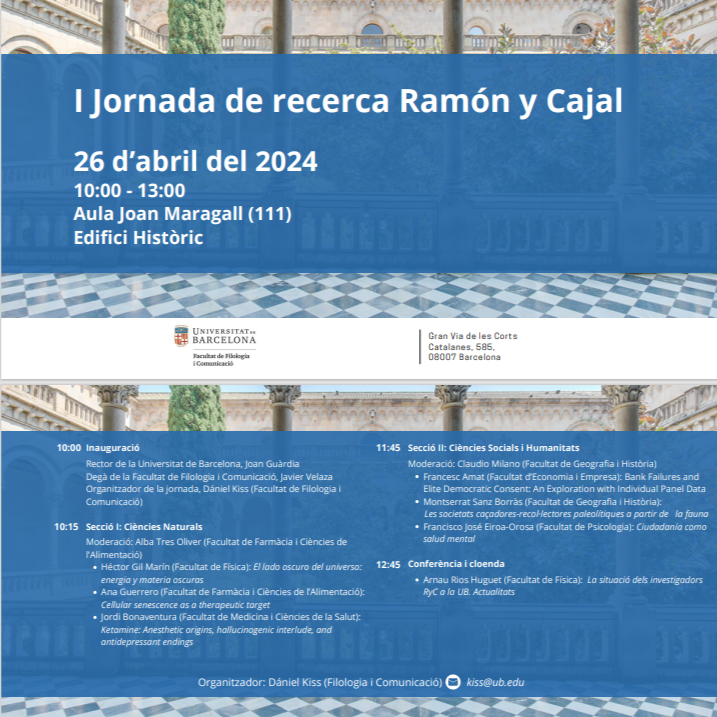 First UB Ramon y Cajal researchers conference 