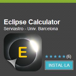 Aplicació per a mòbils Eclipse Calculator, desenvolupada a la UB.