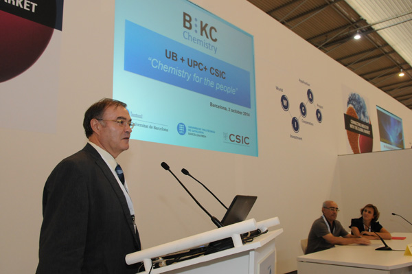 Pere Lluís Cabot, degà de la Facultat de Química de la UB, durant la presentació del pol BKC Chemistry.