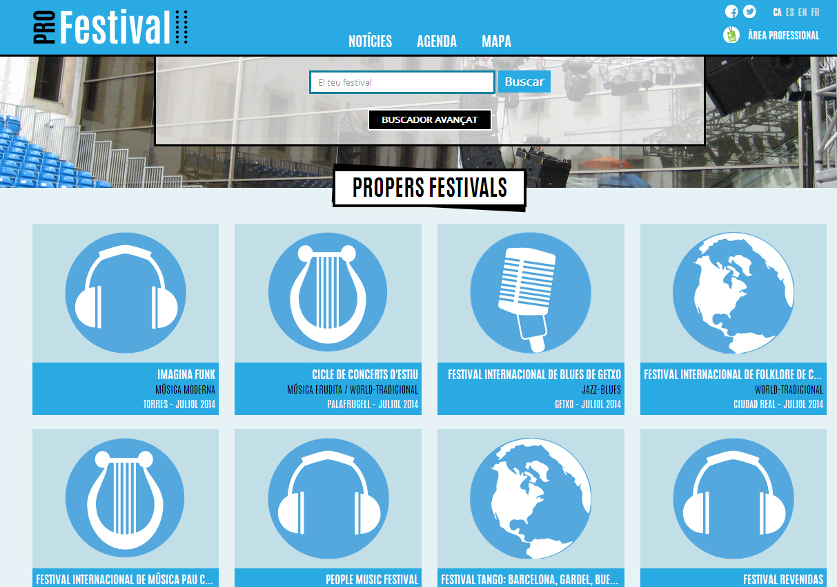 El portal aplega els 1.200 festivals que existeixen a l’Estat espanyol.