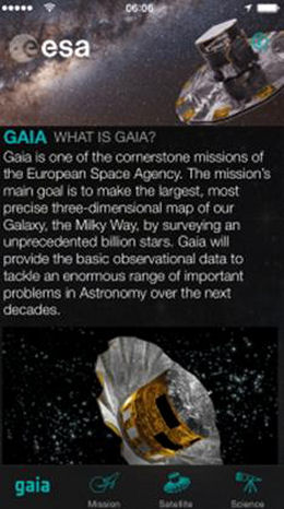 L’aplicació Gaia Mission permet conèixer els avenços del projecte astrofísic a través d’iPhone, iPad o iPod.