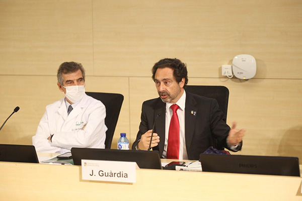 The rector of the UB, Joan Guàrdia, during the presentation of the chair.  