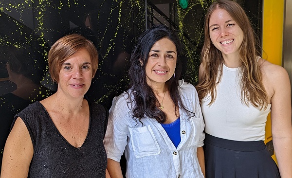 D'esquerra a dreta, les investigadores Sílvia Ginés, Verónica Brito i Anika Pupak.