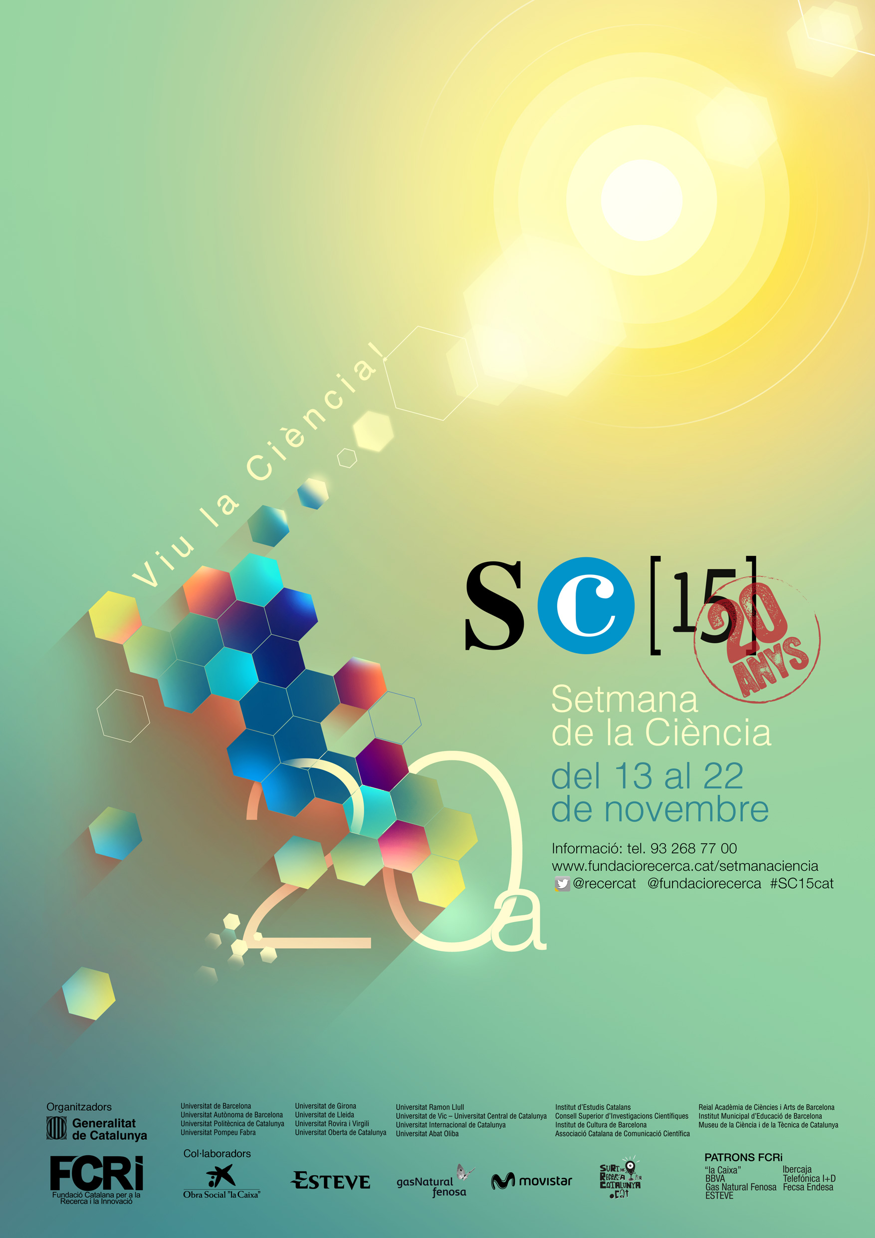 La 20a Setmana de la Ciència tindrà lloc del 13 al 22 de novembre. 