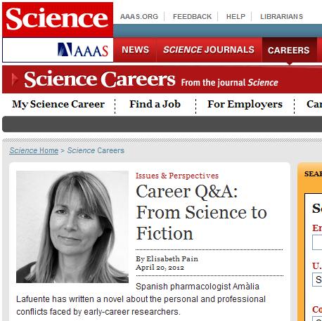 Portada del web de <i>Science Careers</i>.