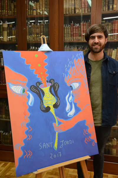 L'exalumne de Belles Arts Aldo Urbano és enguany l’autor del cartell de Sant Jordi de la UB.