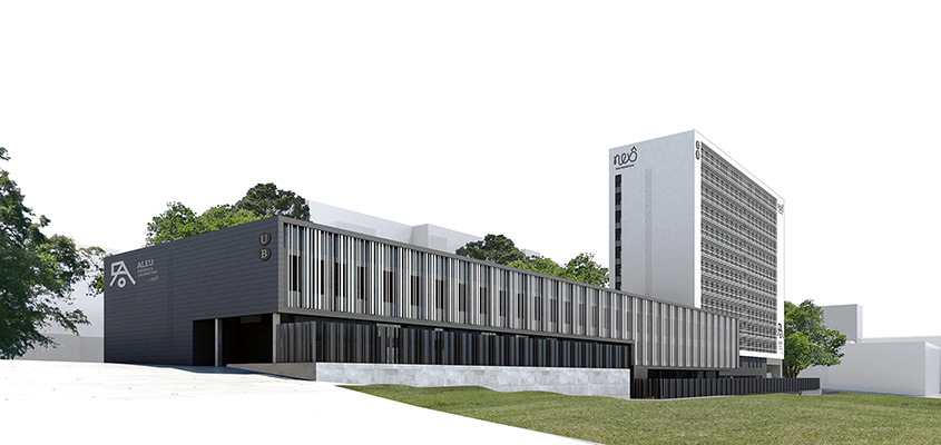 La nova Residència Universitària Aleu, situada al Campus de la Diagonal Portal del Coneixement, ofereix més de 500 places d’allotjament per a estudiants.