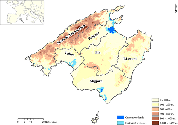 Mapa de Mallorca.