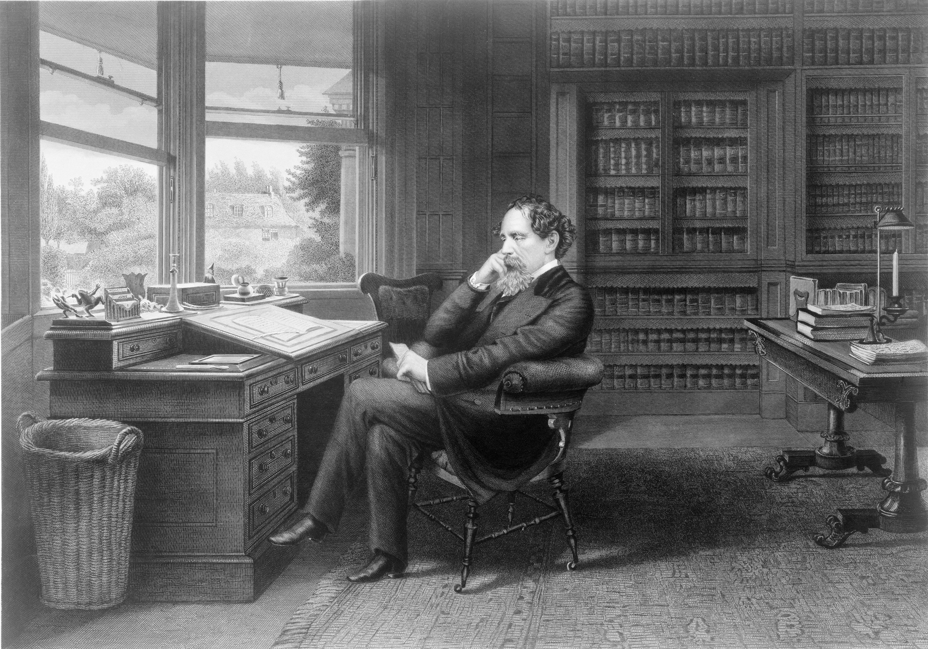 Una de les imatges més conegudes de Charles Dickens (1812-1870), al seu estudi a Gad’s Hill Place. 