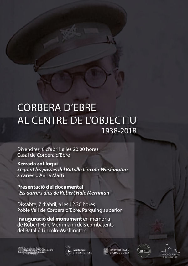Programa de les jornades «Corbera d'Ebre al centre de l'objectiu 1938-2018»