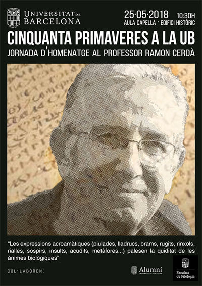 Cartell de la jornada d'homenatge a les cinquanta primaveres de Ramon Cerdà