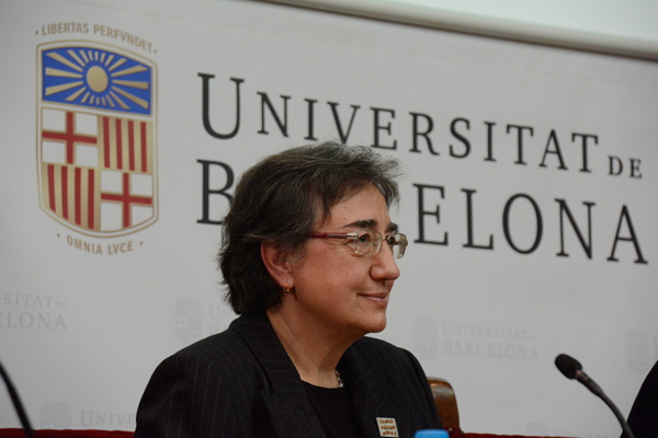 Pilar Bayer, catedràtica del Departament d’Àlgebra i Geometria de la Facultat de Matemàtiques de la UB.
