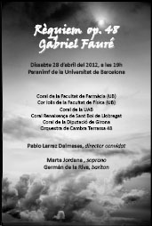 Concert al Paranimf: ʻRèquiemʼ op. 48 de Gabriel Fauré