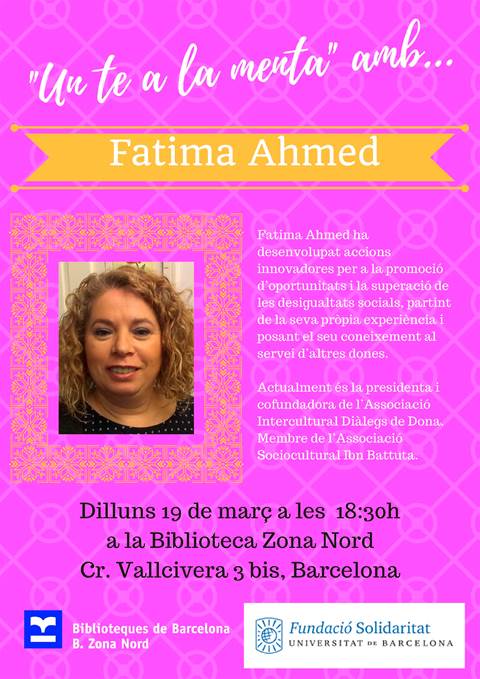Xerrada: «Un te a la menta amb Fatima Ahmed»