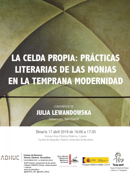 Conferència: «La celda propia: prácticas literarias de las monjas en la temprana Modernidad»