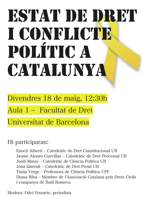 Conferència: «Estat de Dret i conflicte polític a Catalunya»