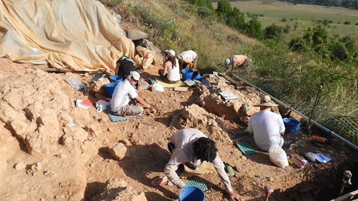 Excavation process at the Montlleó site (Cerdanya).