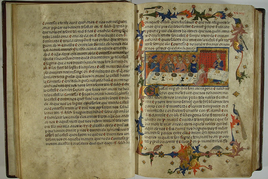 Manuscrit del Llibre dels feyts, pertanyent al Fons del CRAI Biblioteca de Reserva. 