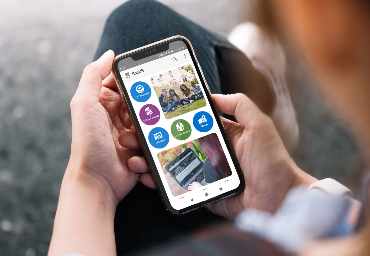 La nova app aplega els serveis més importants per a la vida universitària, que l’alumnat tindrà sempre al seu abast a través del telèfon mòbil.